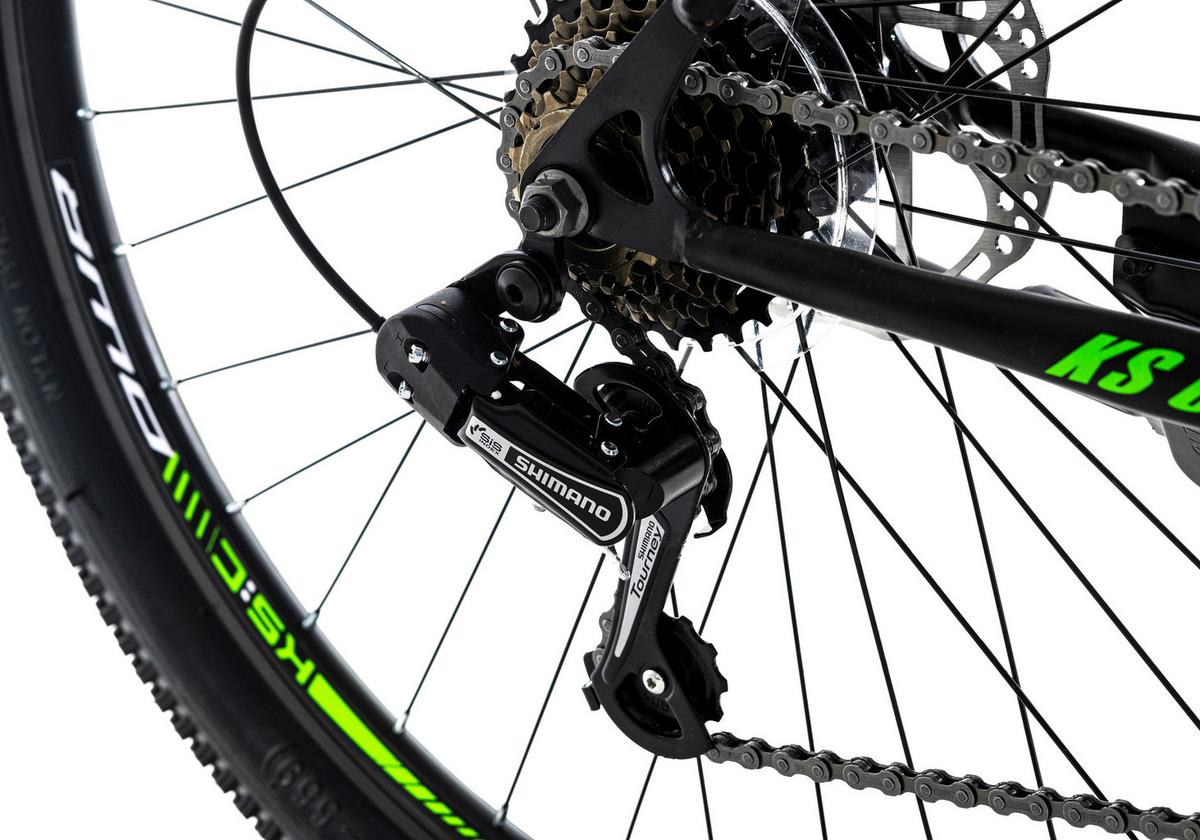 Mountainbike Hardtail 26 Zoll Catappa 21 Gänge - Schwarz/Grün, Basics, Metall (134/20,5/74cm) - KS Cycling