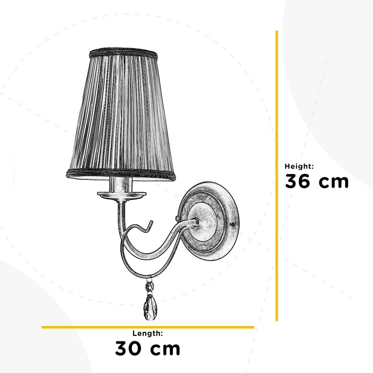 Wandleuchte Delia Cognac L: 15 cm 6w - Cognac, KONVENTIONELL, Glas/Textil (15/30/36cm)