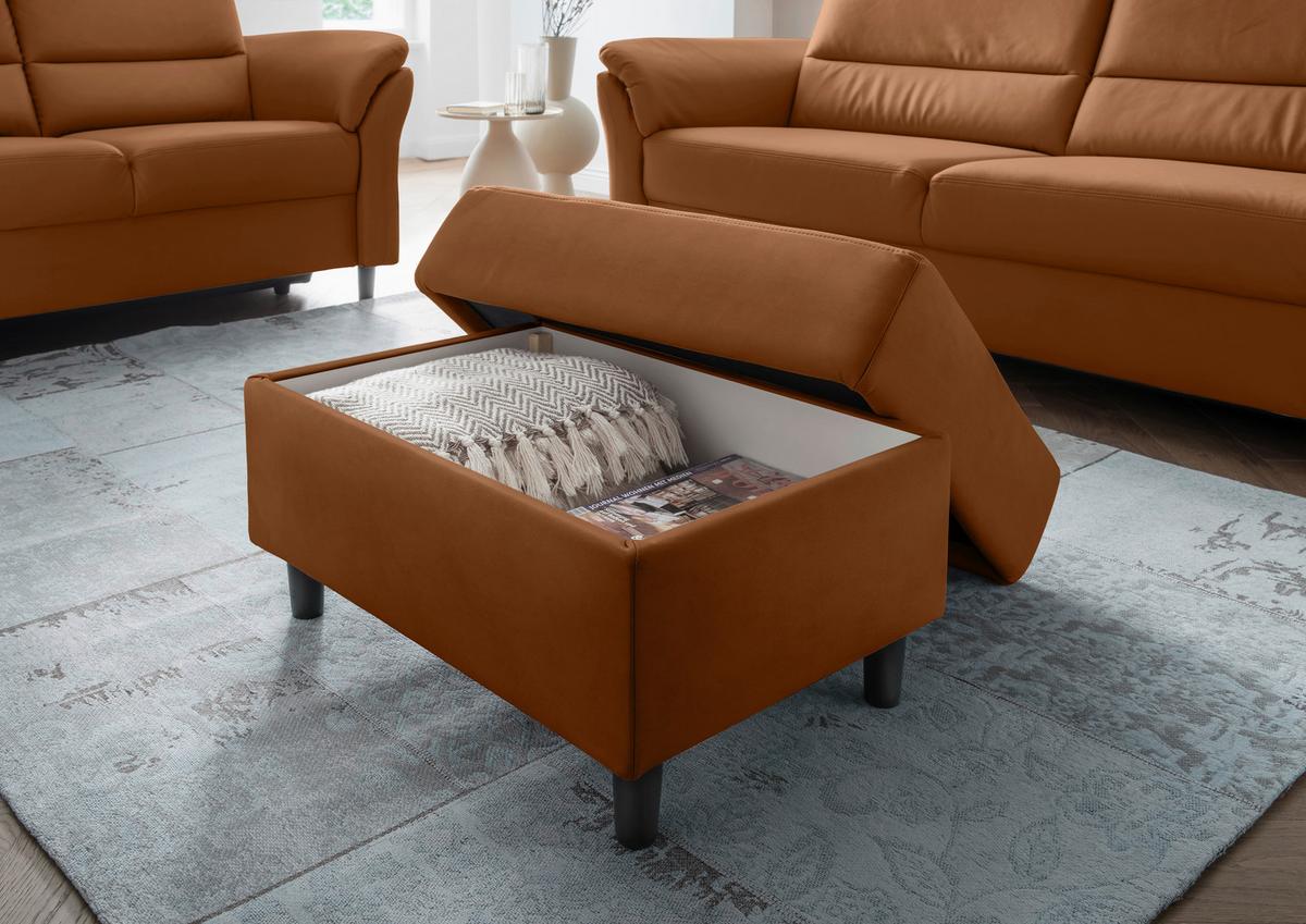 Hocker Cavoli, Cognac B: 76 cm - Cognac/Schwarz, MODERN, Textil (76/46/55cm) - Livetastic
