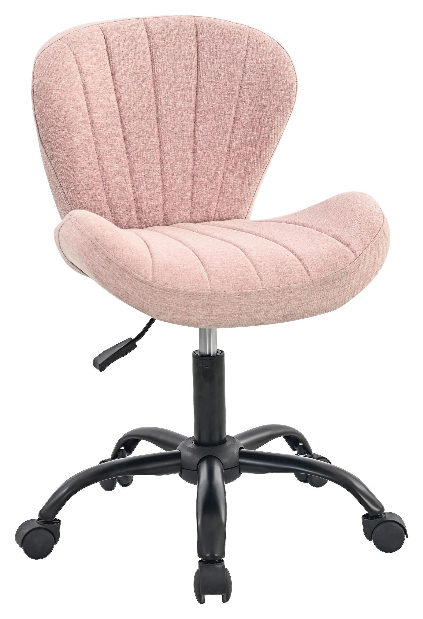 Drehstuhl Klara Schwarz/Pink B: 58 cm - Pink/Schwarz, Trend, Textil/Metall (58/84/56cm)