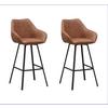 Barhocker-Set Casper Cognac B: 55 cm - Cognac/Schwarz, MODERN, Textil/Metall (55/109/57cm) - MID.YOU
