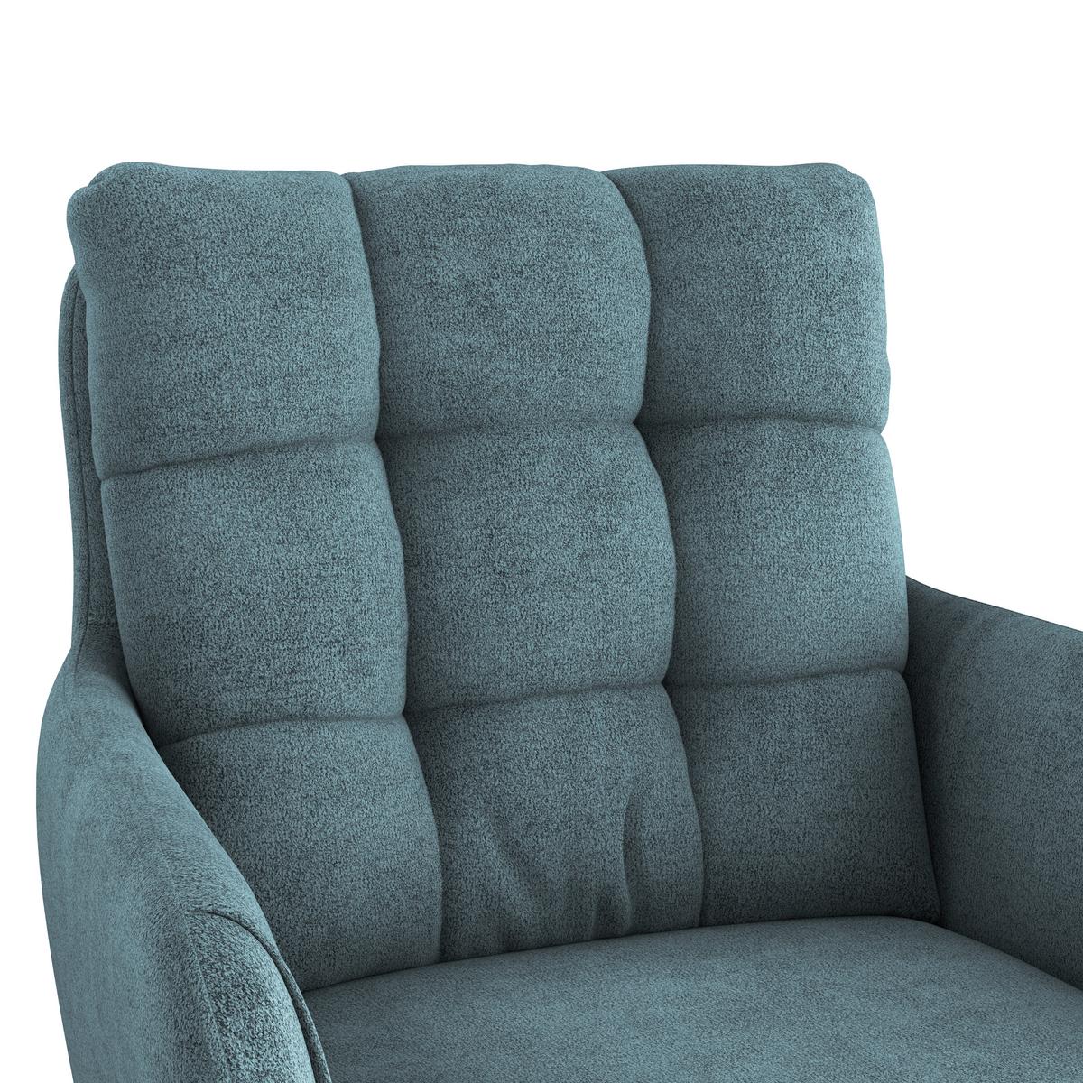 Armlehnstuhl Susan Blaugrün Schwarz/Sitzfläche 360°drehbar - Blau/Schwarz, KONVENTIONELL, Holz/Textil (59/90/66cm)