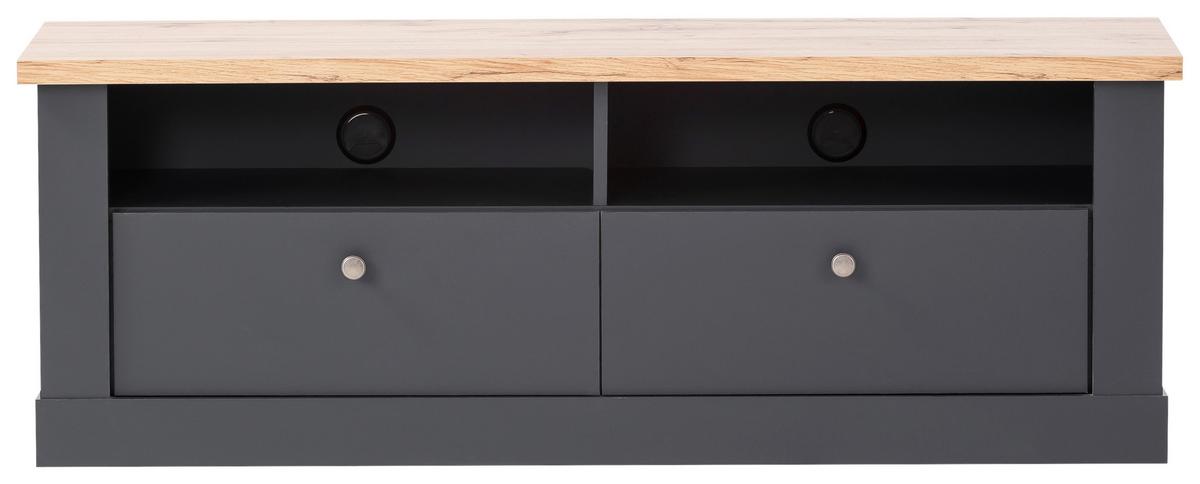 Lowboard Catania Anthrazit/Eiche Dekor B: 135cm - Anthrazit/Eiche Wotan, Design, Holzwerkstoff (135/51/45cm) - MID.YOU