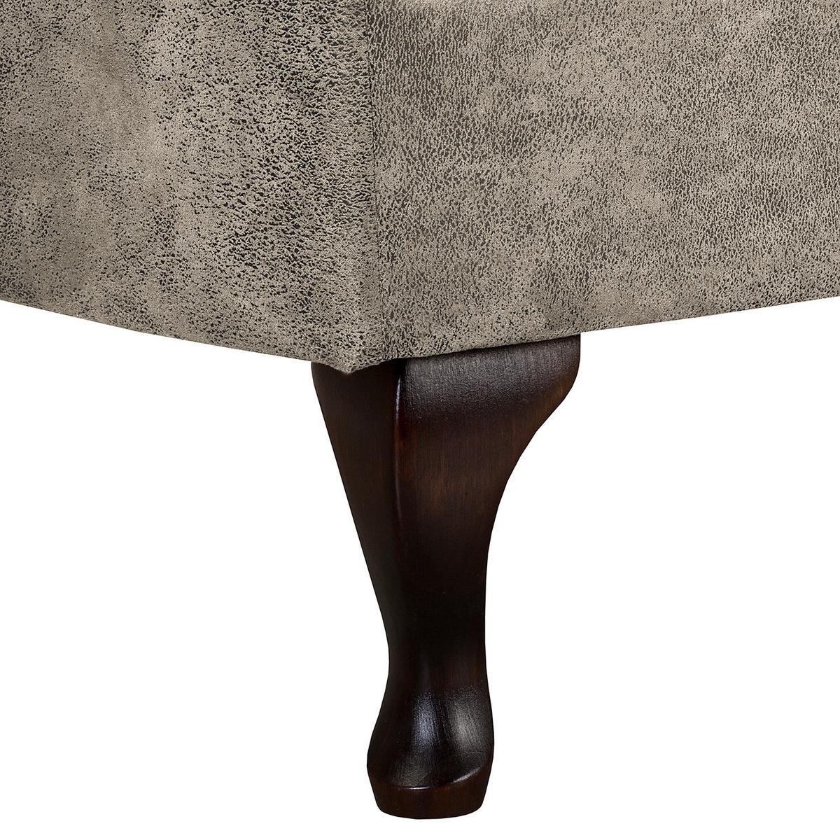 Récamiere Pako Hellgrau B: 185cm - Hellgrau/Braun, Design, Textil (185/93/75cm) - Livetastic