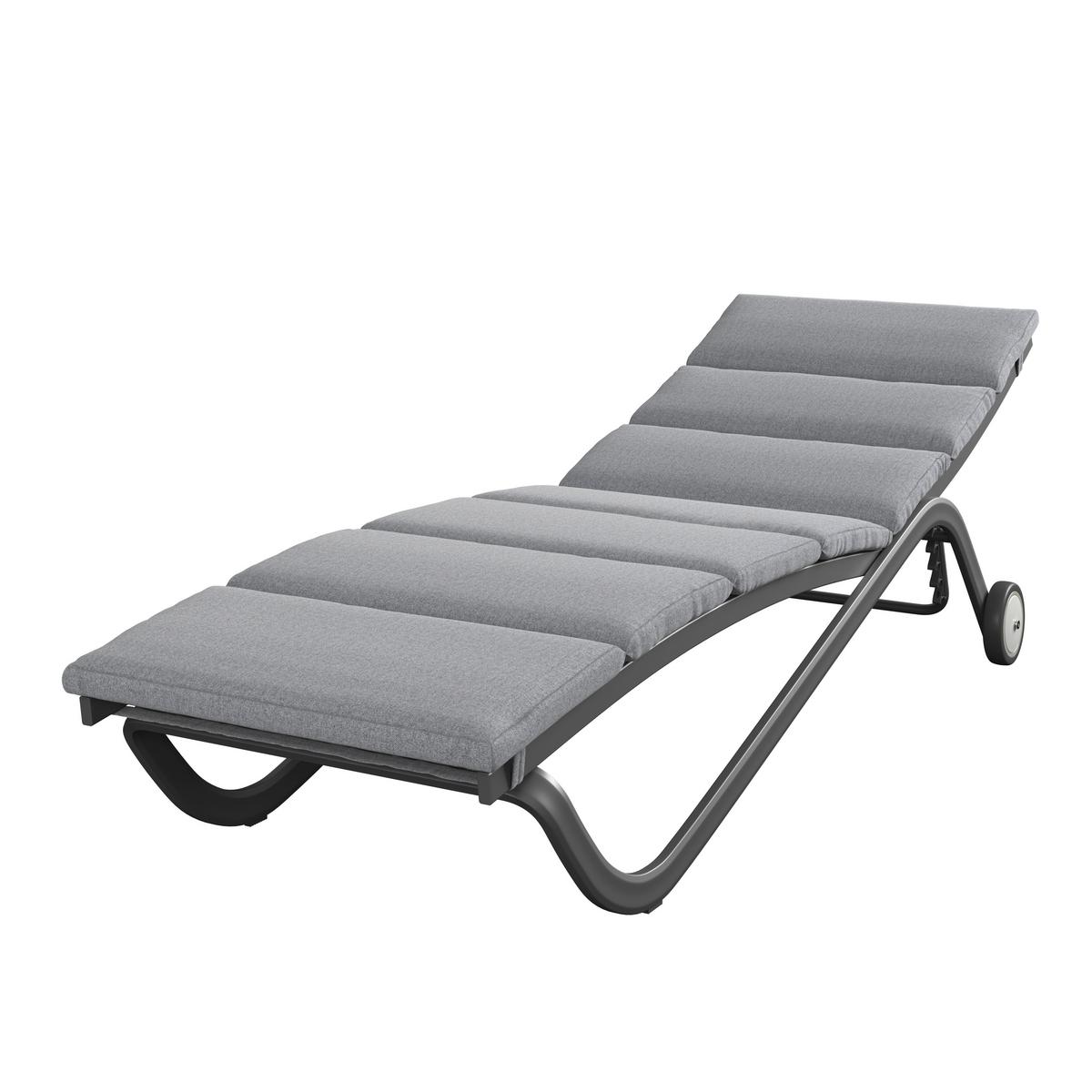 ZÁHRADNÉ LEŽADLO OTTI - sivá/antracitová, Basics, kov/textil (211/44/75cm) - Mömax