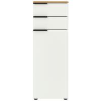 Midischrank Gw-Menen Weiß/Eichefarben - Eichefarben/Schwarz, MODERN, Holzwerkstoff (39/111/34cm) - Germania