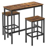 Bar Set Vasagle 3-Tlg. Set Braun, Schwarz - Schwarz/Braun, Natur, Holzwerkstoff/Metall (100/40/90cm) - Boxxx