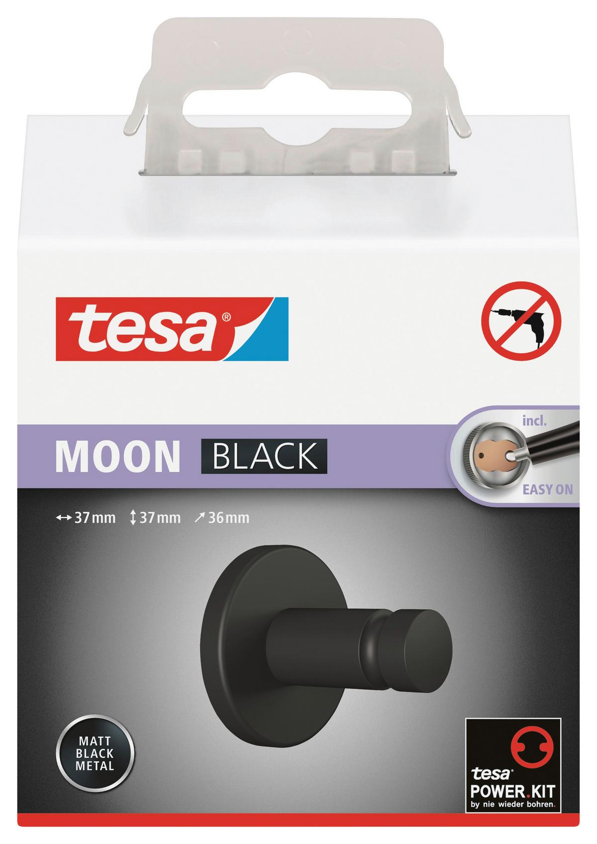 Wandhaken Moon Black 40563-00000-00 - Schwarz, Basics, Metall (3,7/3,6/3,7cm)