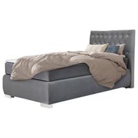 Boxspringbett Rumba inkl. Matratze 90x200 - Platinfarben, Basics, Textil (90/200cm) - Livetastic