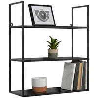 NÁSTĚNNÝ REGÁL BRADFORD 2 -SB- - černá, Moderní, kov (50/58/20cm) - Mömax