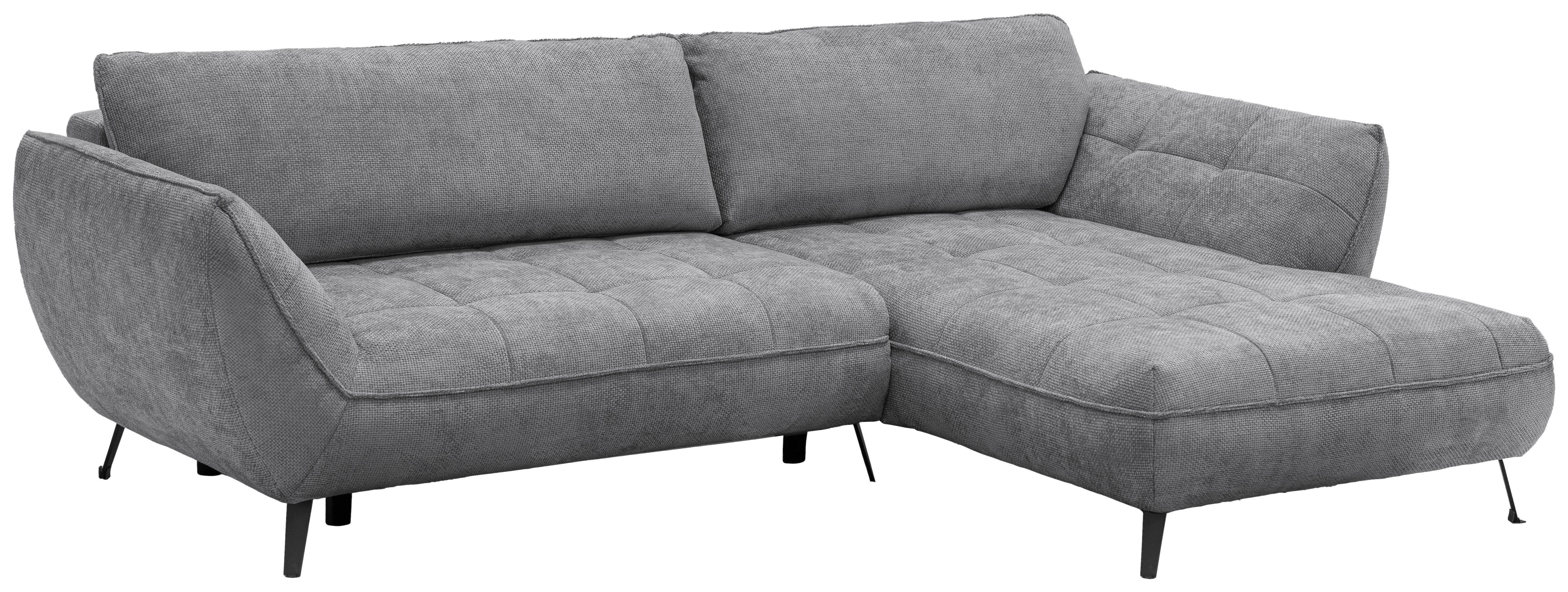 Ecksofa Samoa Grau S: 282x187 cm - Schwarz/Grau, Design, Textil (282/187cm) - Livetastic