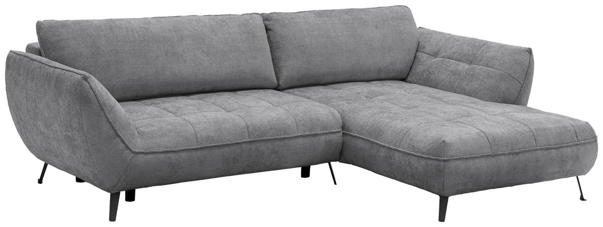Ecksofa Samoa Grau S: 282x187 cm - Schwarz/Grau, Design, Textil (282/187cm) - Livetastic