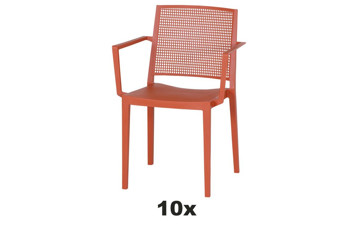 Gartensessel-set T20373 - Rot, Basics, Kunststoff (57/80/56cm) - Siena Garden