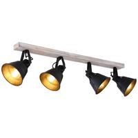 Strahler 15366s-4 Günther - Goldfarben/Schwarz, Trend, Holz/Metall (82/17,5/18cm) - Globo