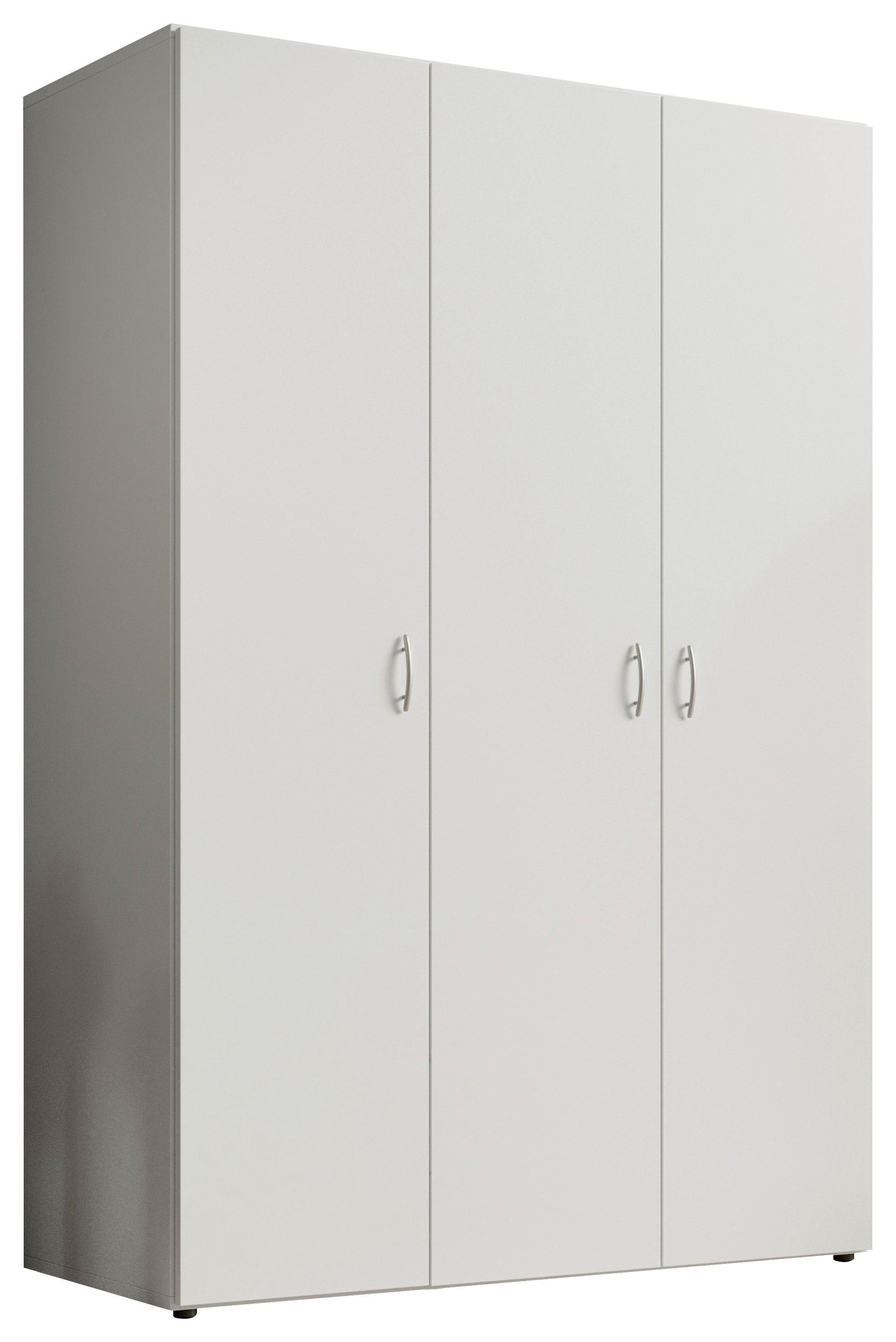 Kleiderschrank B: 121 cm Joe Weiß - Weiß, Basics, Holzwerkstoff (121/177/51cm)