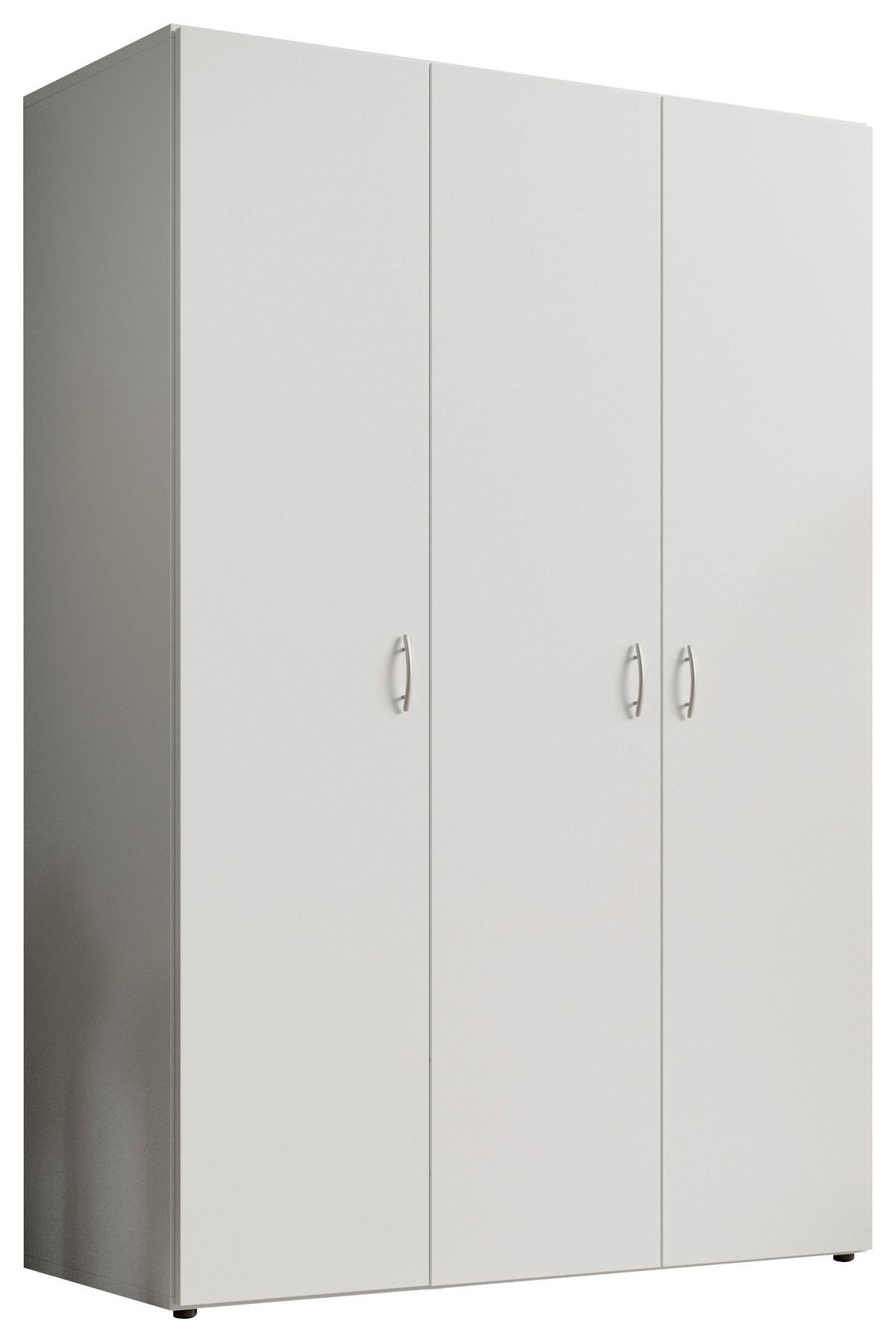 Kleiderschrank B: 121 cm Joe Weiß - Weiß, Basics, Holzwerkstoff (121/177/51cm)