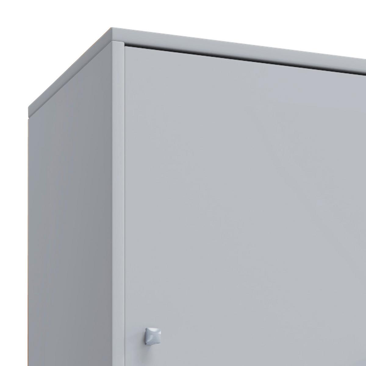 Aktenschrank versperrbar Lona XXL Grau B: 70 cm - Grau, Basics, Holzwerkstoff (70/183/37cm) - MID.YOU