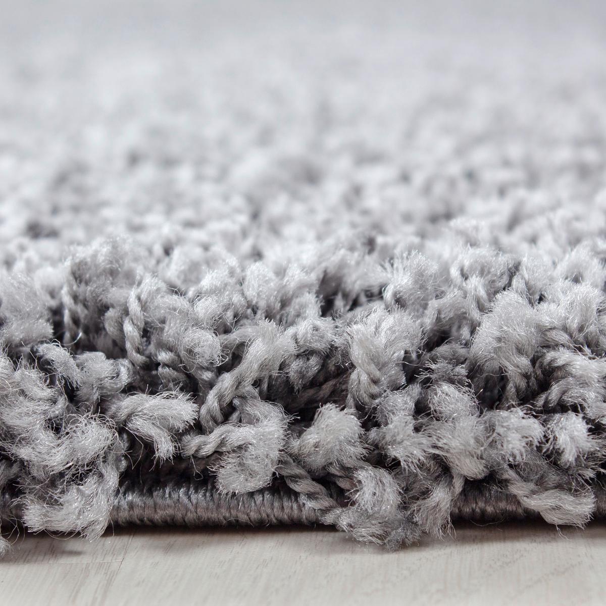 Hochflor Teppich Hellgrau Life Rund Ø 80 Cm - Hellgrau, KONVENTIONELL, Textil (80cm) - Novel