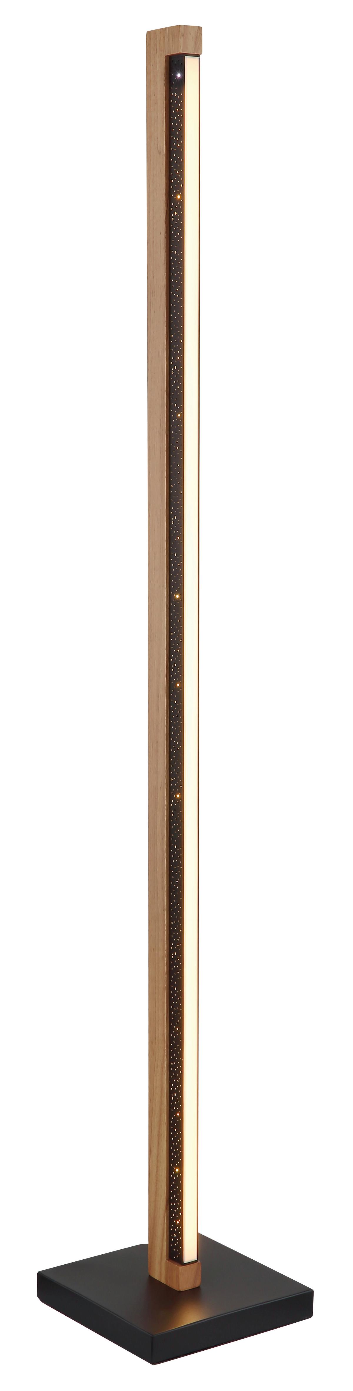 LED-Stehleuchte 67849s - Dunkelbraun/Schwarz, Natur, Holz/Kunststoff (18/18/113cm) - Globo