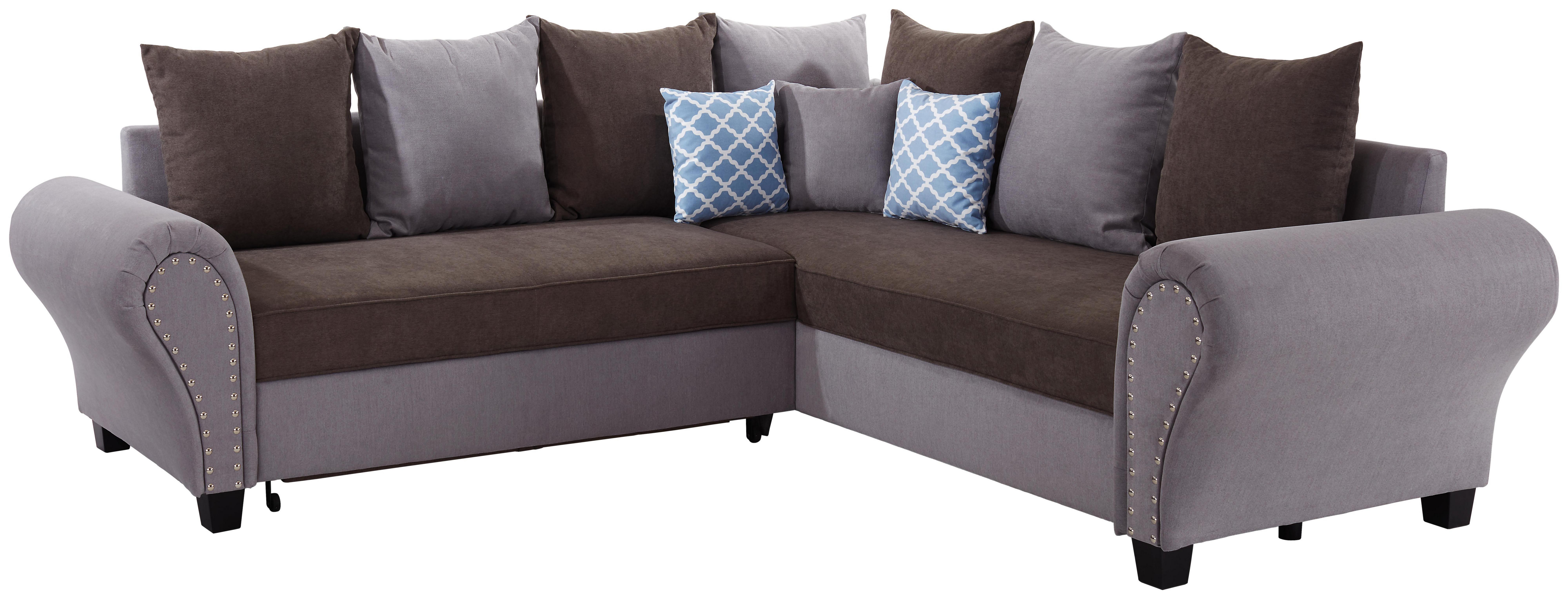 Sarokgarnitúra Living - Világoskék/Szürke, konvencionális, Műanyag/Fa (270/245cm)