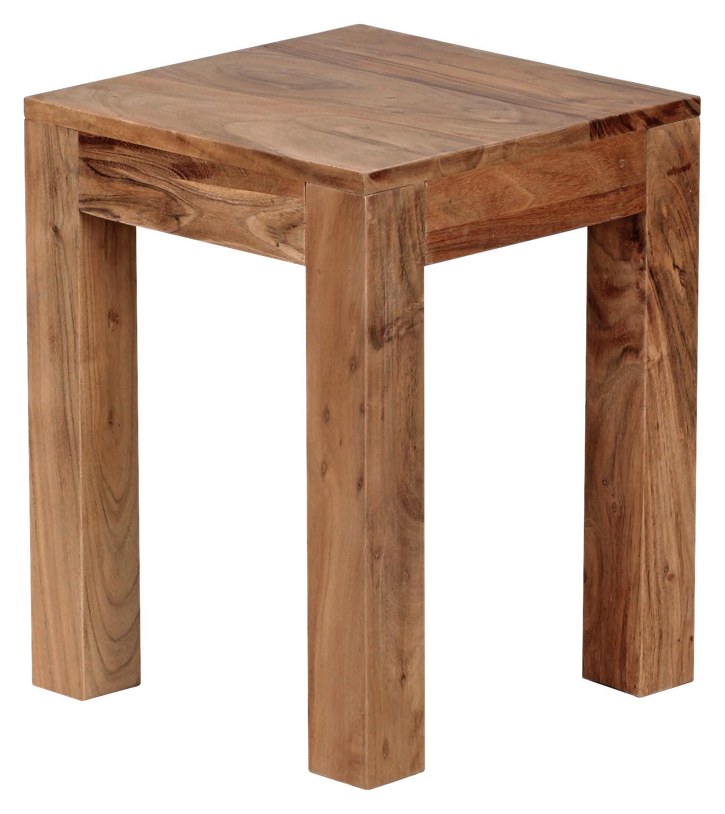 Beistelltisch Massivholz Mumbai, Akazie - Akaziefarben, Design, Holz (35/35/45cm) - MID.YOU