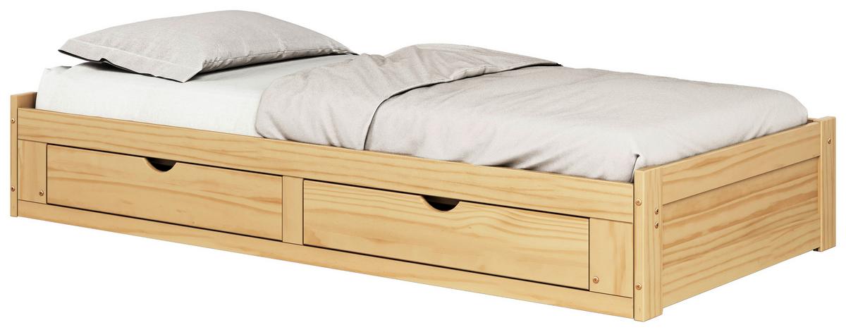 Ausziehbett Livio Ii - Naturfarben, MODERN, Holz/Holzwerkstoff (90/200cm) - MID.YOU