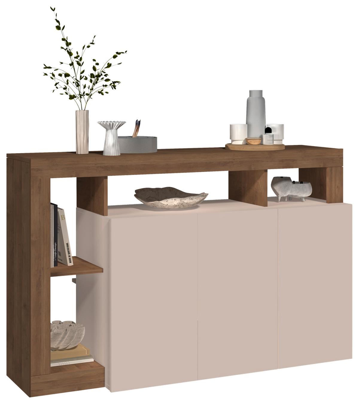 Sideboard Hamburg Eiche Dekor, Kaschmir B: 146cm - Kaschmir/Eichefarben, MODERN, Holzwerkstoff (146/93/42cm)