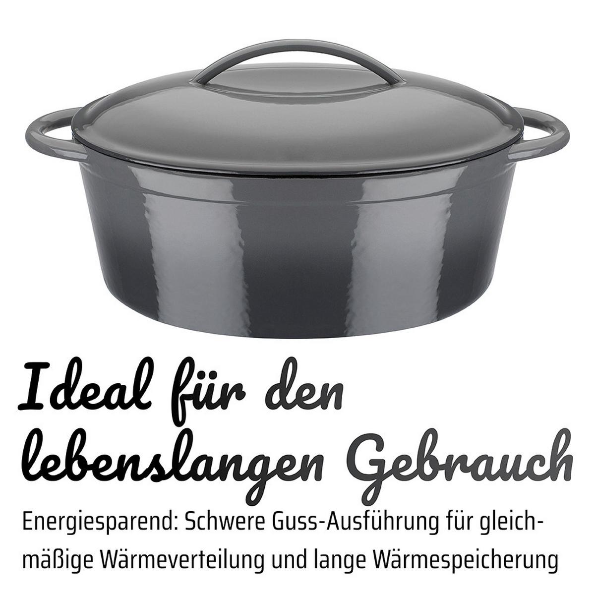 Gsw Bräter Grey Shadow Grau, L/b/h:33x25x13cm - Grau, Basics, Metall (33/25/13cm) - GSW