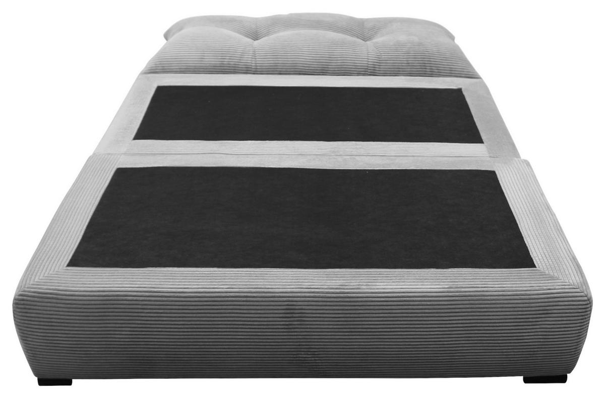 2-sitzer-sofa Yellow Mit Schlaffunktion Hellgrau Cord - Hellgrau/Schwarz, Design, Textil (154/93/85cm) - MID.YOU