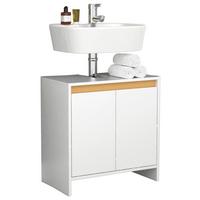 WASCHBECKENUNTERSCHRANK Malira Weiß/Eiche Dekor B:58cm - Honigeiche/Eichefarben, MODERN, Holzwerkstoff (58/60/33cm) - MID.YOU