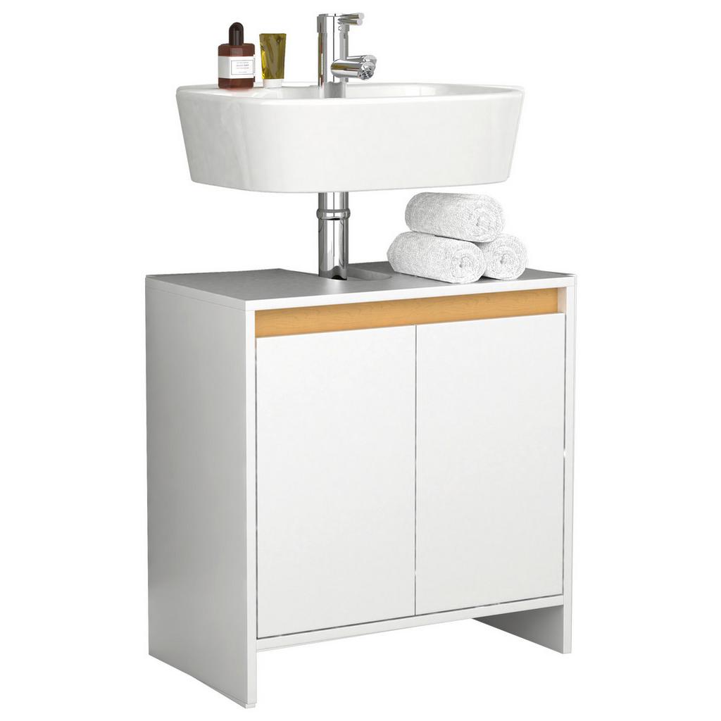 WASCHBECKENUNTERSCHRANK Malira Weiß/Eiche Dekor B:58cm
