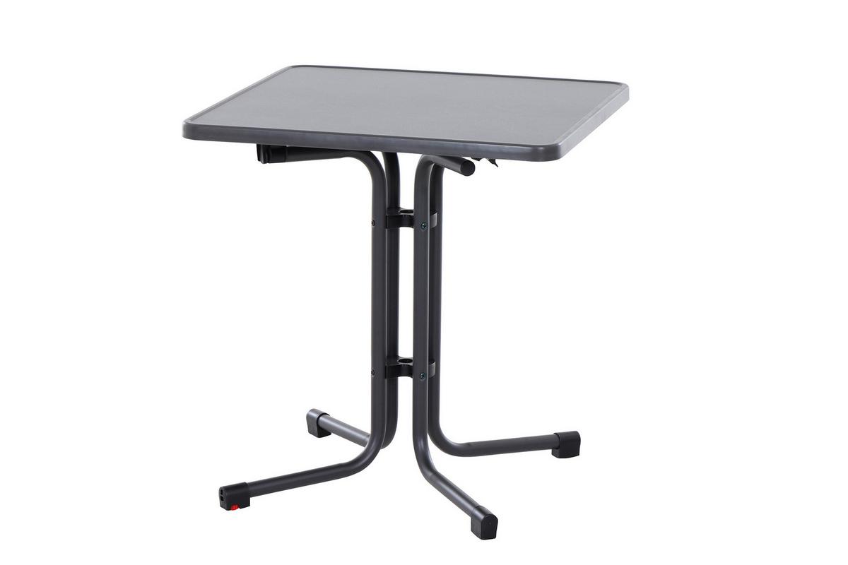 Gartentisch Klappbar Stahl, Holzwerkstoff L: 70 Cm - Anthrazit, KONVENTIONELL, Holzwerkstoff/Metall (70/70/71cm) - Siena Garden