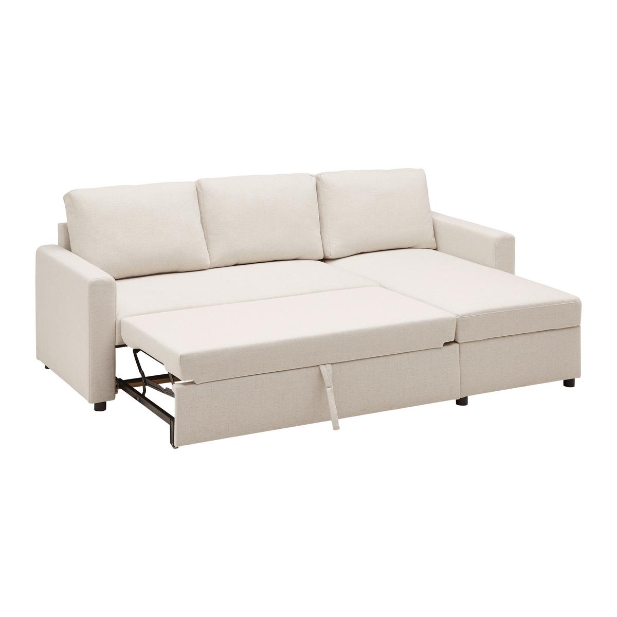 Rohová sedačka VICTORIA, oboustranná, béžová - černá/béžová, Moderní, kov/dřevo (215/82/145cm) - P & B