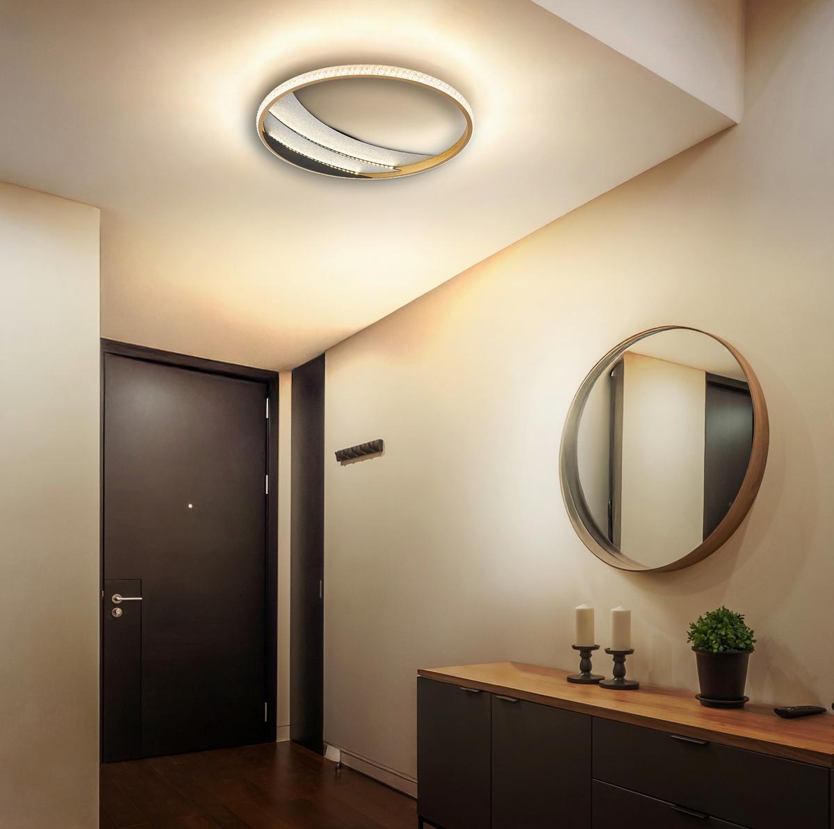 LED-Deckenleuchte 3000/4000/6000k - Klar/Chromfarben, Design, Kunststoff/Metall (41/6cm) - Globo