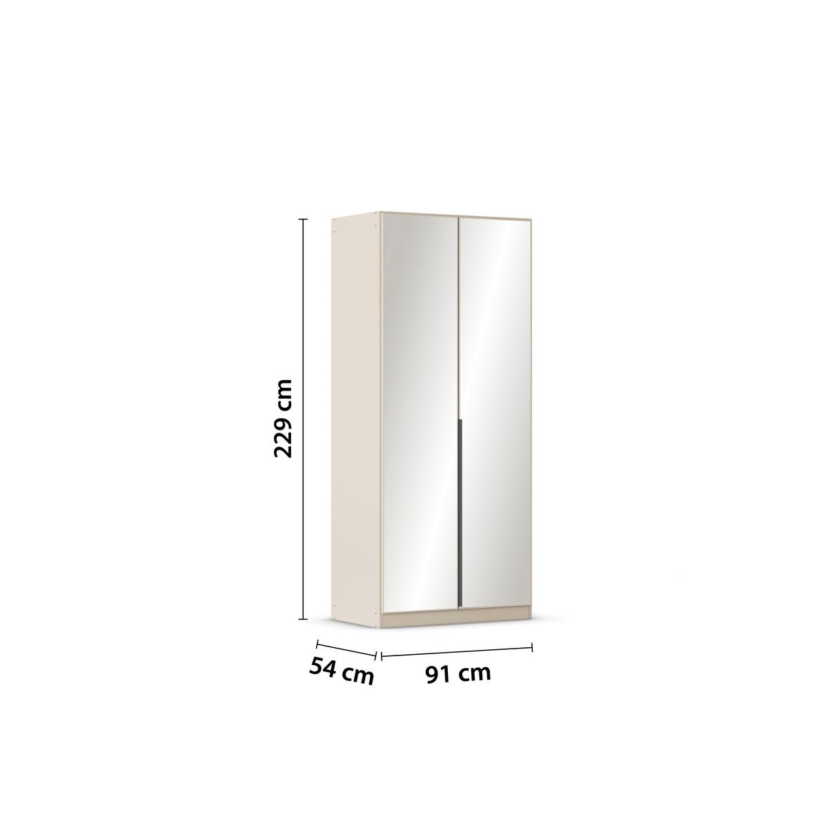 Drehtürenschrank Alabama Champagner B: 91 cm - Champagner, MODERN, Holzwerkstoff (91/229/54cm) - Rauch Möbel