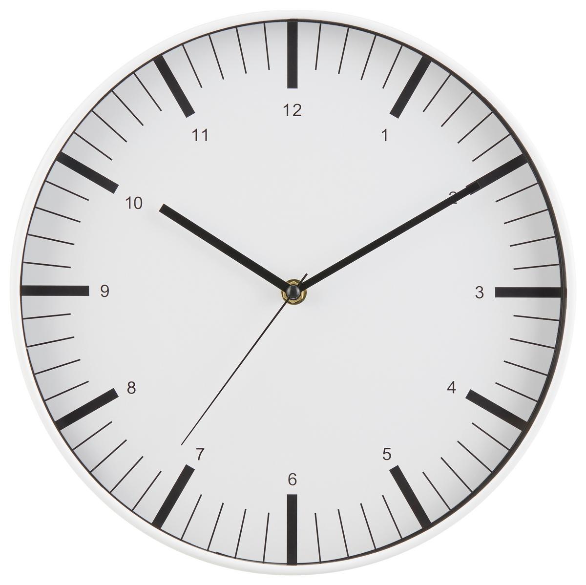 Wanduhr Alexy Versch. Designs, D: 30 Cm - Schwarz/Weiß, Basics, Glas/Kunststoff (30cm) - Ondega