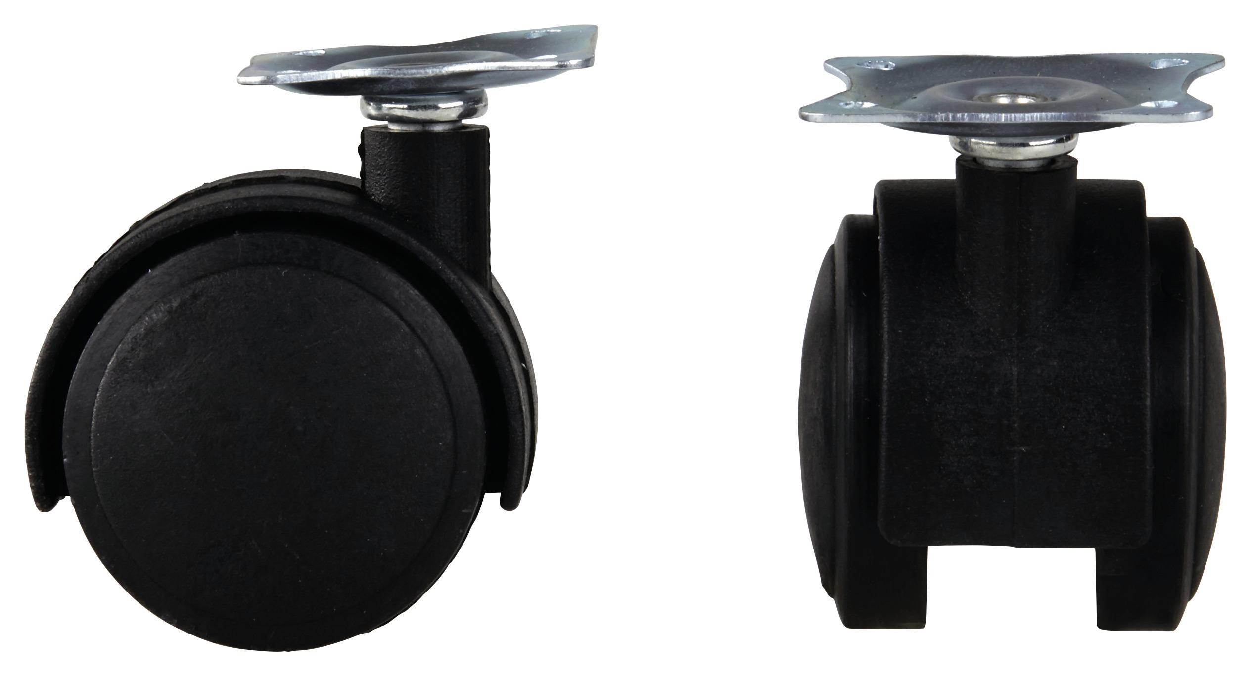 Lenkrollen Möbel Kunststoff Schwarz 4stück Ø 4cm Universal - KONVENTIONELL, Kunststoff (4cm)