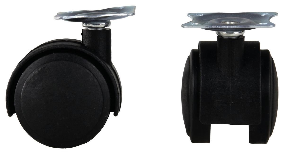 Lenkrollen Möbel Kunststoff Schwarz 4stück Ø 4cm Universal - KONVENTIONELL, Kunststoff (4cm)