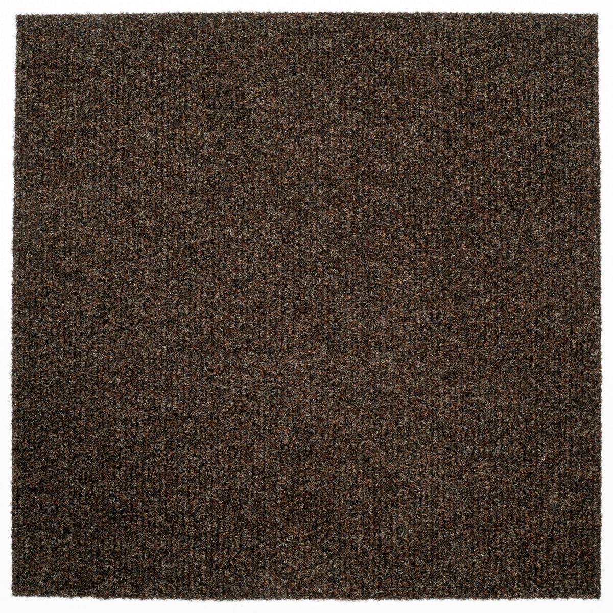 Teppichfliese Braun Solid Rib 50x50 cm Florhöhe 2,5 mm - Basics, Textil (50/50cm)