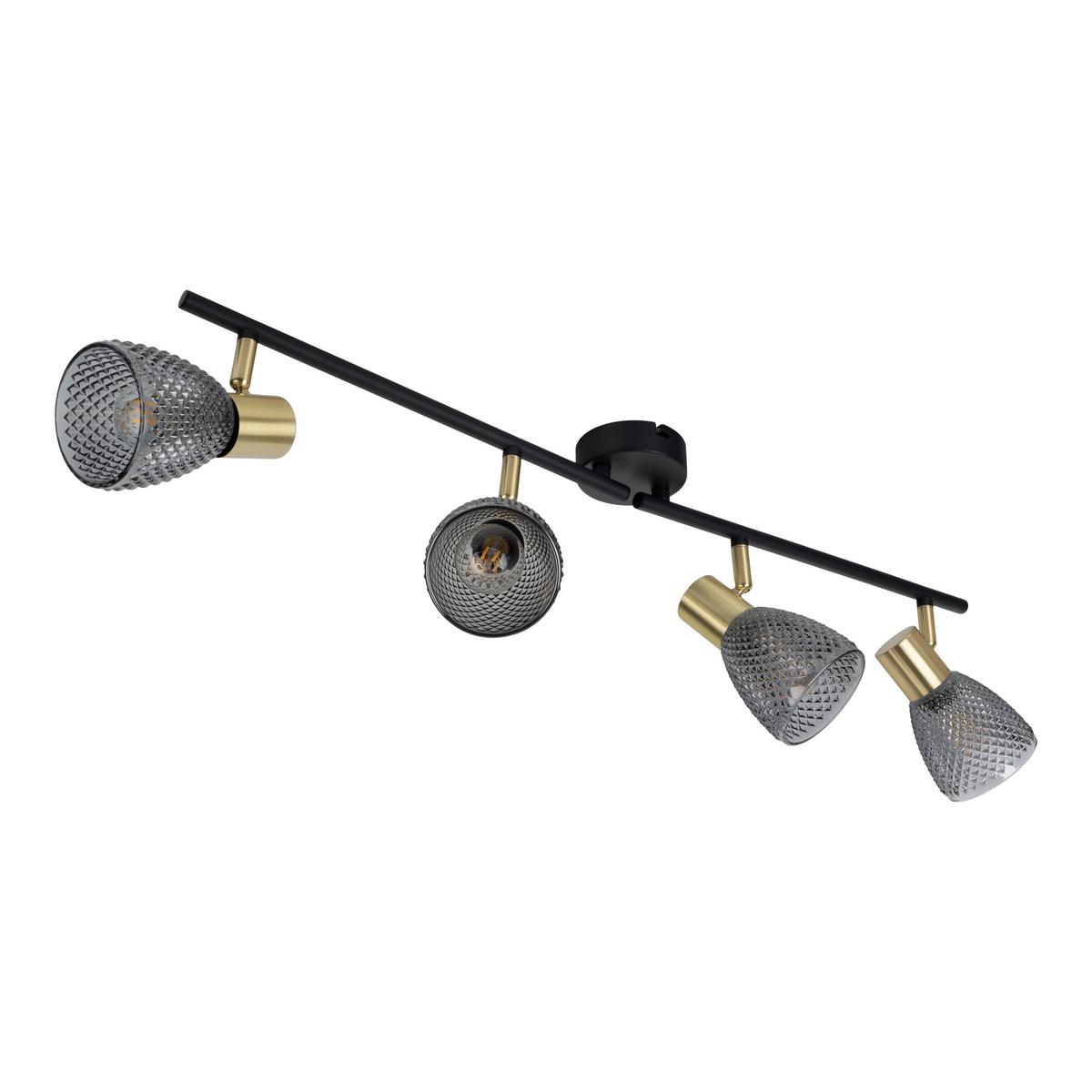 Deckenstrahler Exkl. 4x E14, 40w - Schwarz, LIFESTYLE, Glas/Metall (76/19cm) - Näve