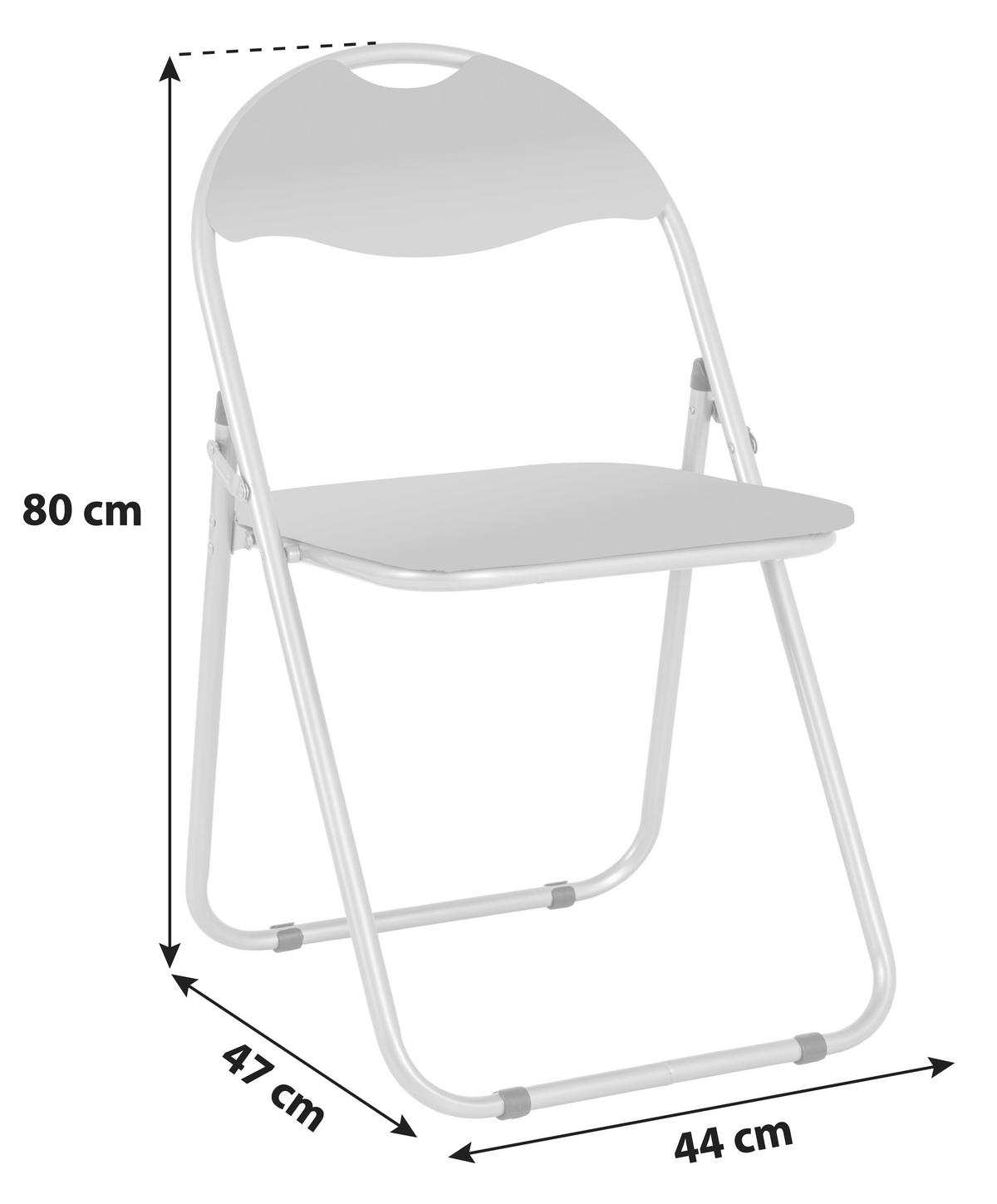 Klappstuhl Shake Stahl, Lederlook - Schwarz, MODERN, Kunststoff/Metall (44/80/47cm)