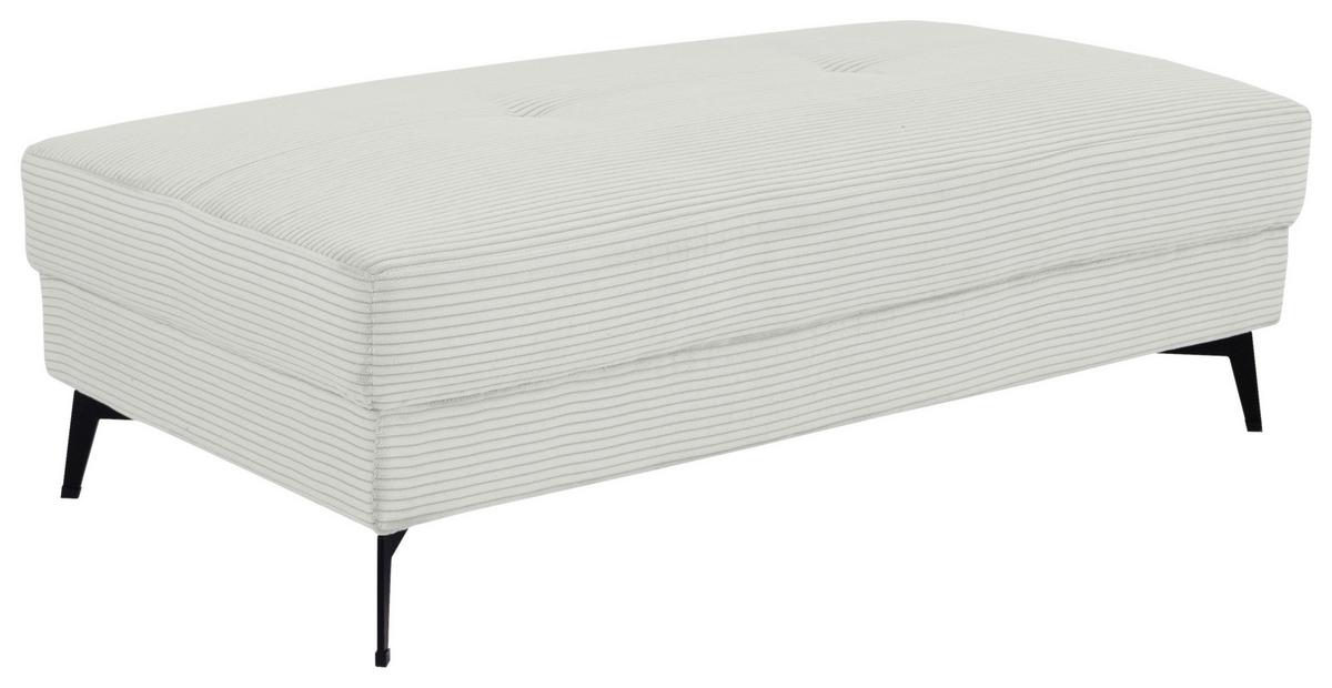 Hocker Zero Cremeweiß B: 140 cm - Creme/Schwarz, Trend, Textil (140/46/80cm)
