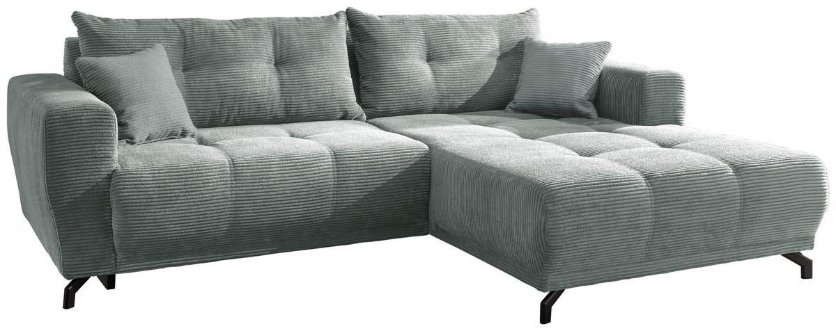 Ecksofa Restato Hellblau S: 246/177 Cm - Schwarz/Hellblau, MODERN, Holz/Textil (246/177cm) - MID.YOU