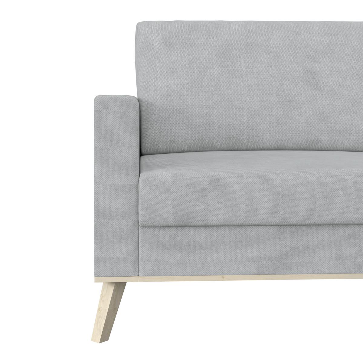 Ecksofa Mit Schlaffunktion & Bettkasten Carini Silberfarben - Eichefarben/Silberfarben, Basics, Textil (222/152cm)