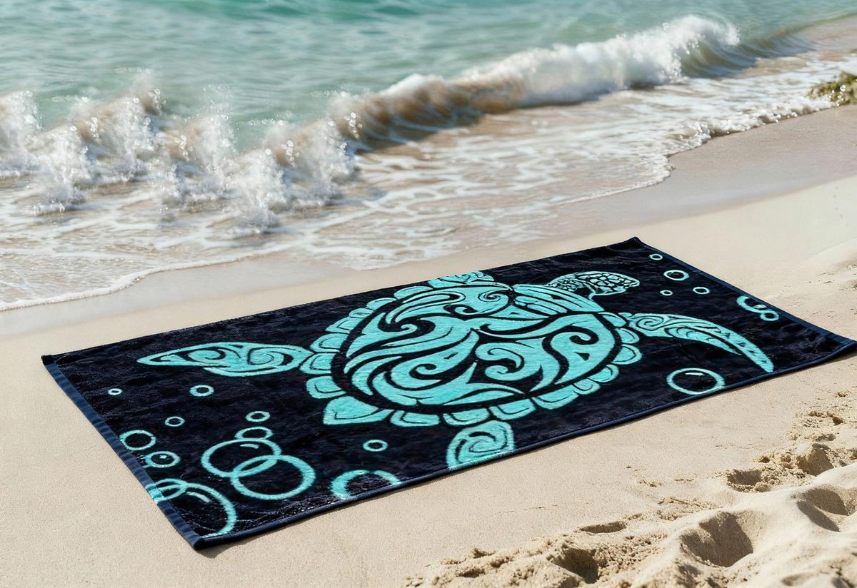 Strandtuch Hawaii - Blau, KONVENTIONELL, Textil (75/150cm) - Ondega