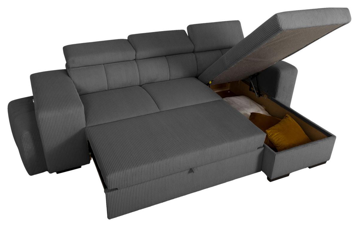 Schlafsofa Sirius M anthrazit, 251x165cm - Anthrazit, KONVENTIONELL, Holz/Holzwerkstoff (251/165cm)