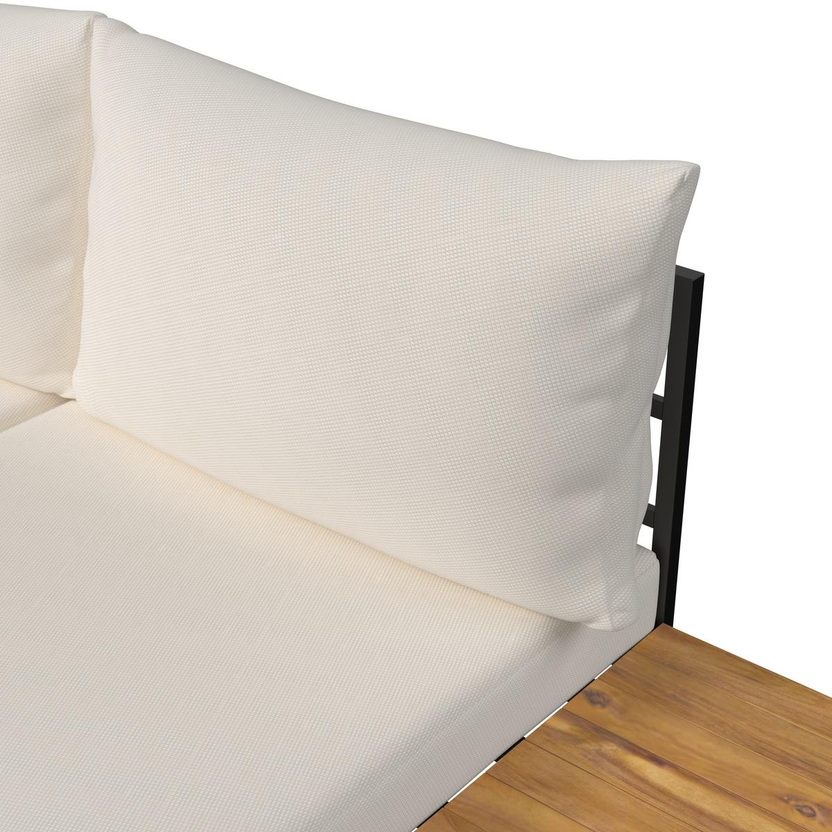 TERASOVÁ SEDACIA SÚPRAVA ADRIANO - čierna/farba akácie, Modern, kov/drevo - Bessagi Garden