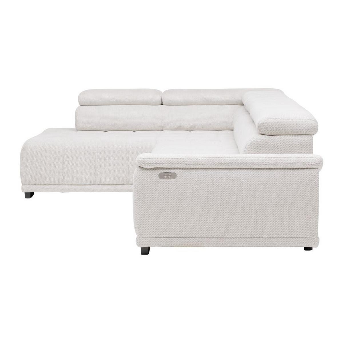 Rohová sedačka GRINALDI, ľavá, šedobílá - černá/šedobílá, Moderní, textil/plast (206/283cm) - Premium Living