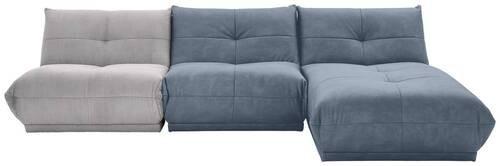 Ecksofa Giselle Blaugrau/grau S: 315x185 Cm - Blaugrau/Grau, Trend, Textil (315/185cm) - Livetastic