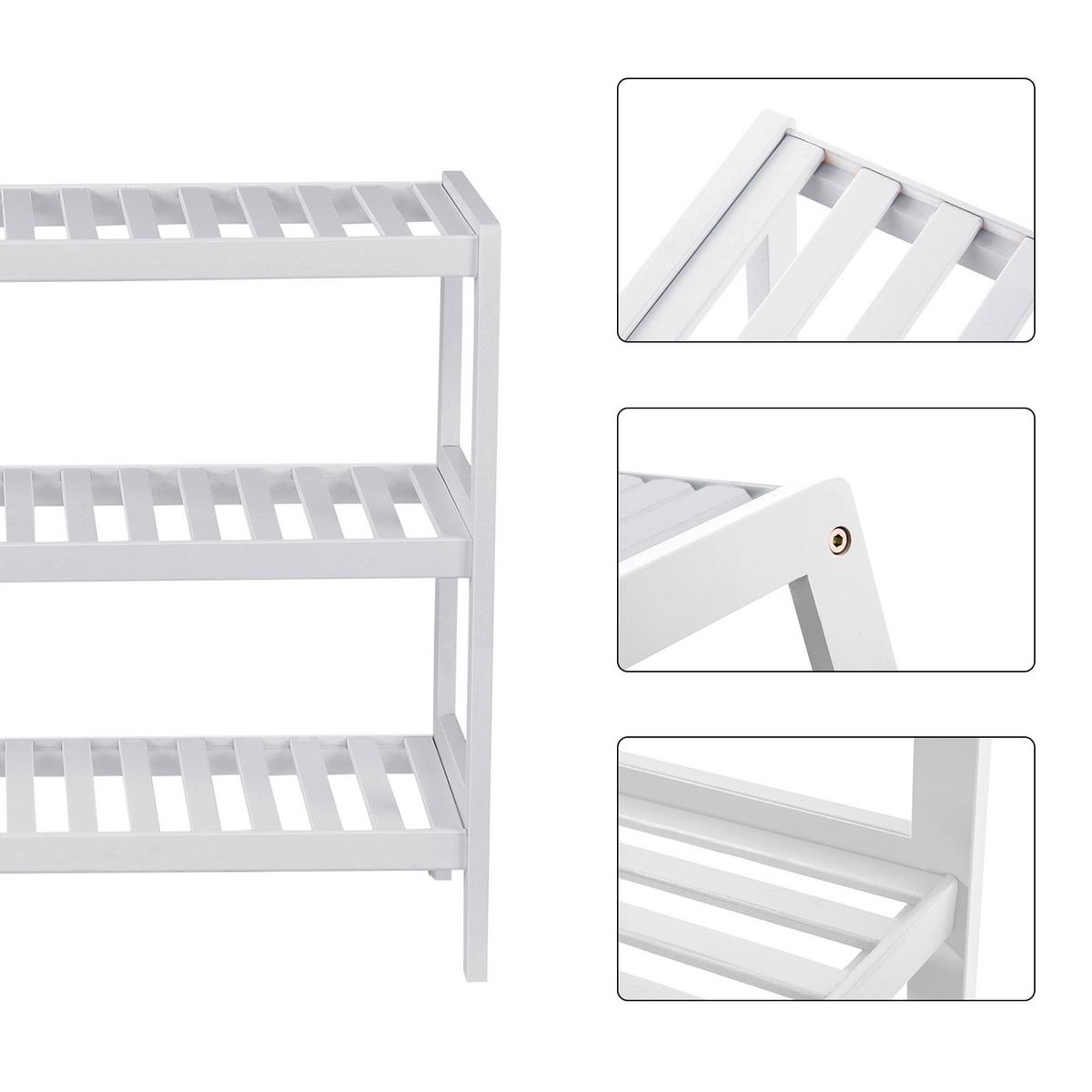 Regál na boty, bambus - bílá, Trend, dřevo (70/55/26cm) - Boxxx